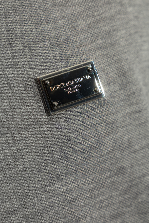 Grey T-shirt with logo appliqué Dolce & Gabbana - Vitkac AS